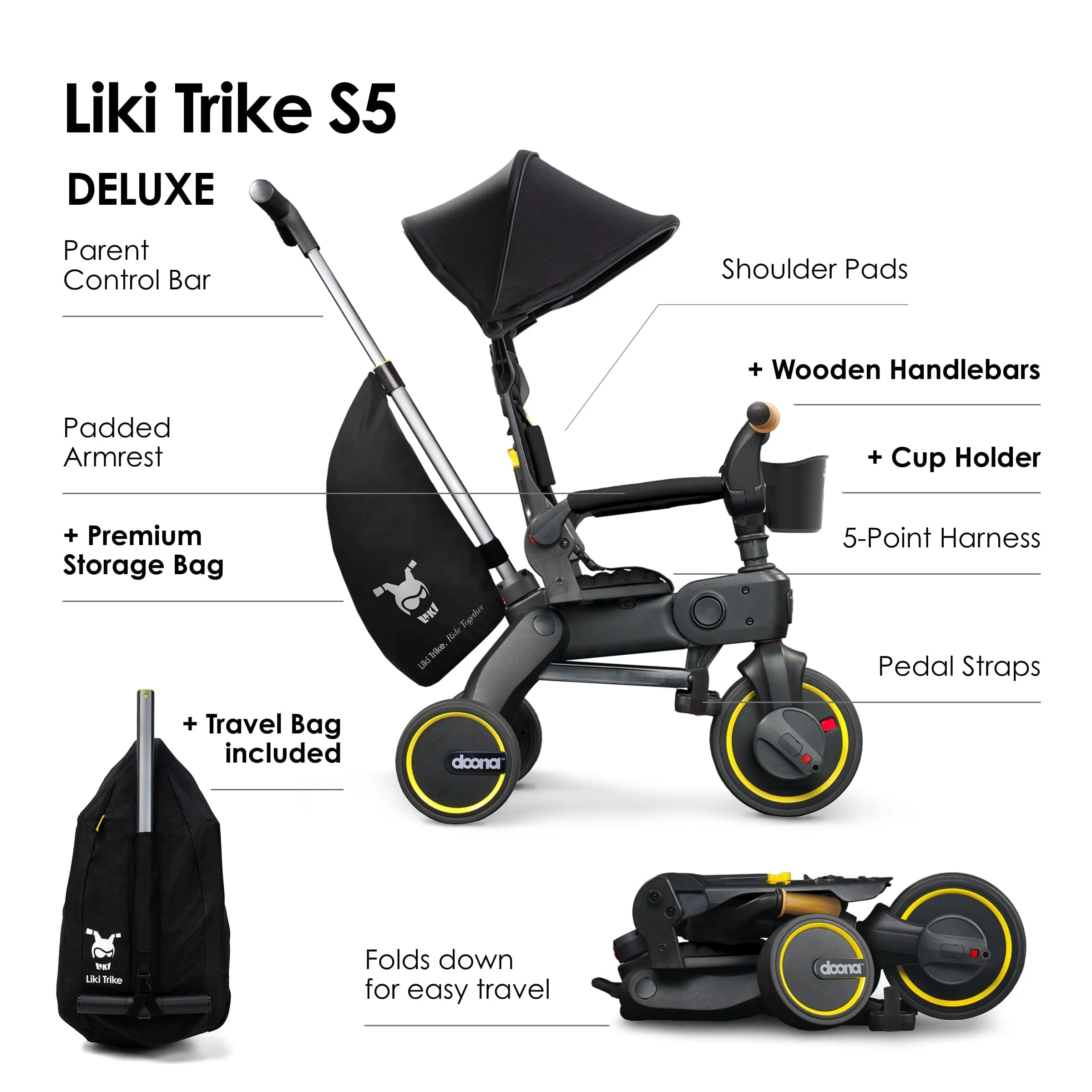 Doona™ Liki Trike S5 - Nitro Black Deluxe - Image 8