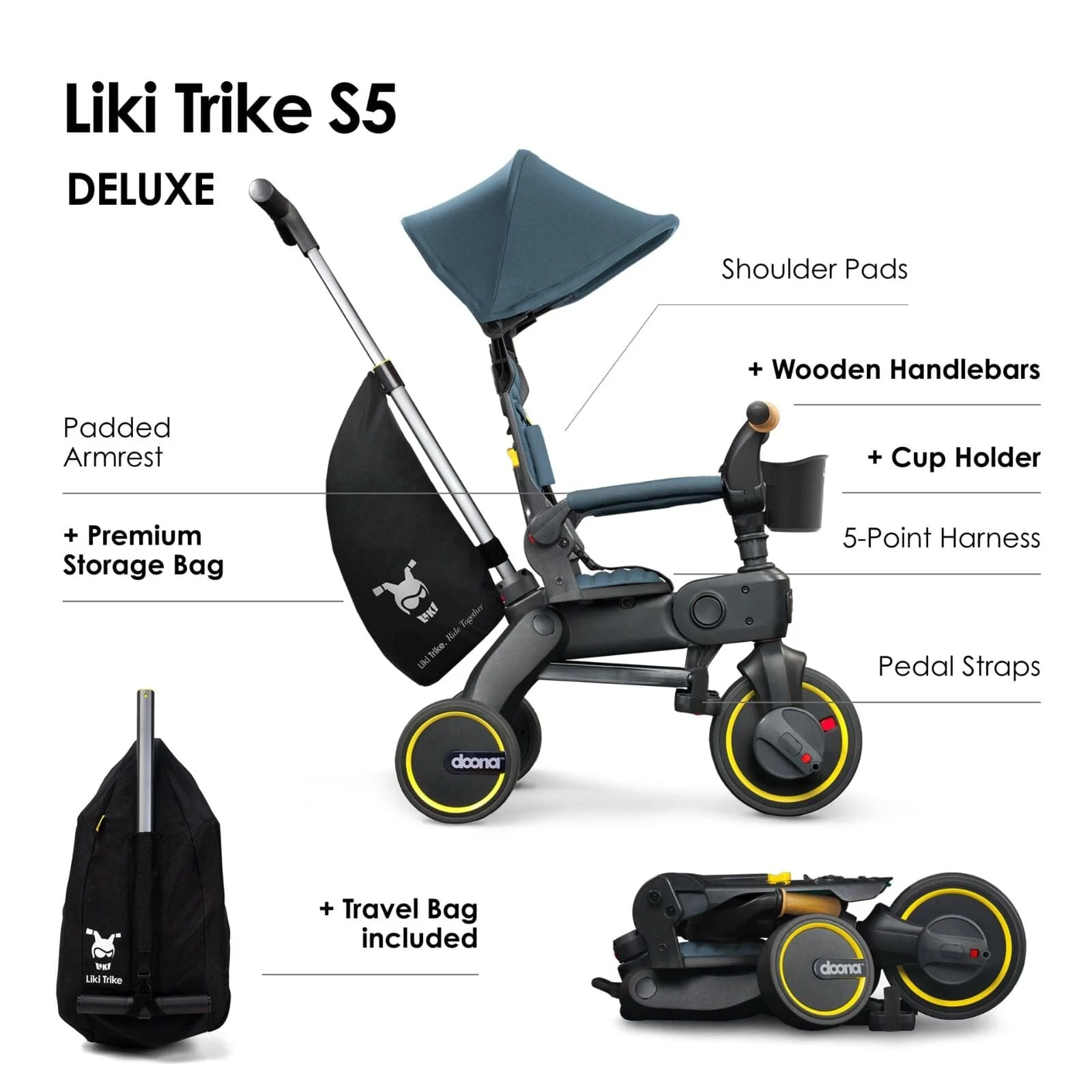 Doona™ Liki Trike S5 - Ocean Blue Deluxe - Image 8