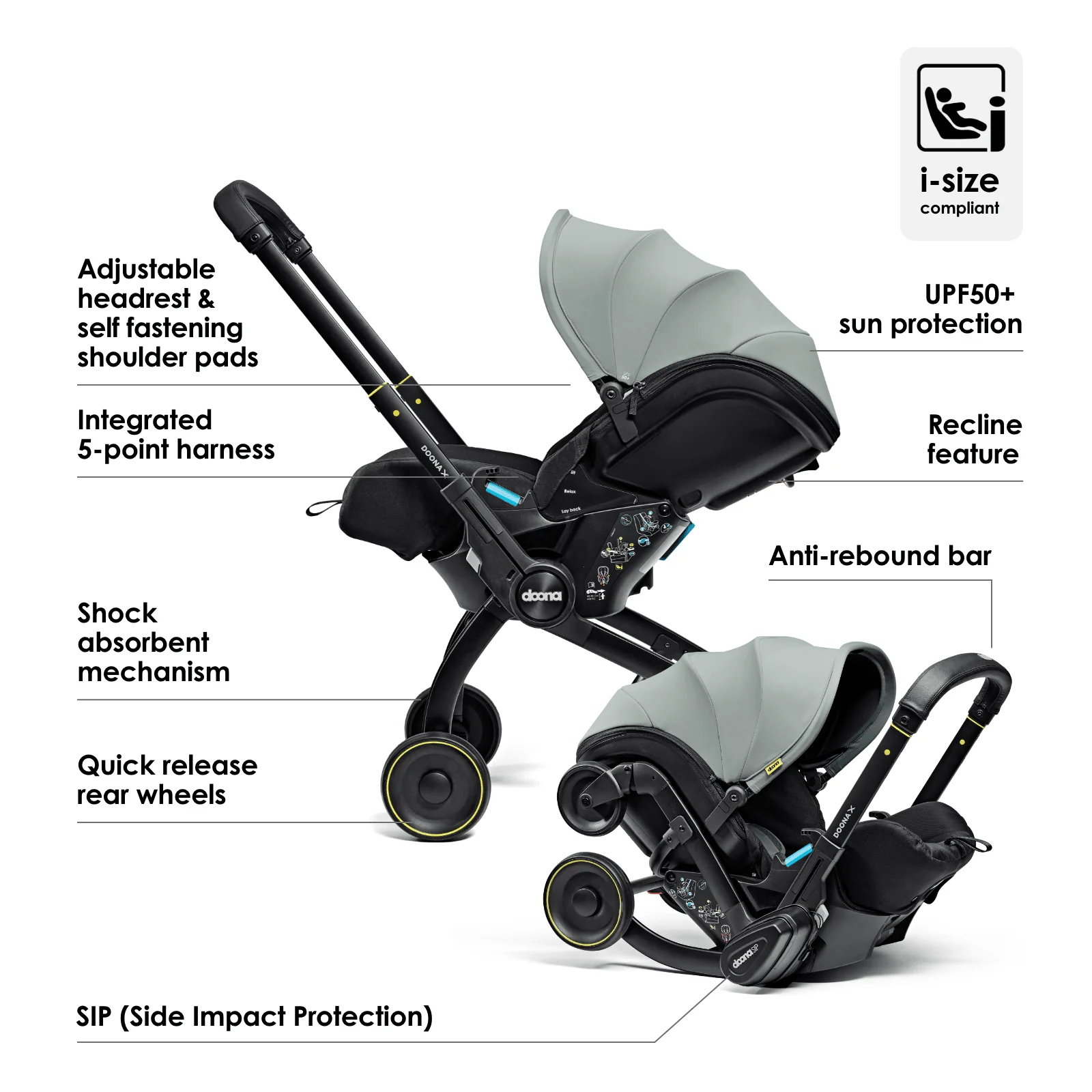 Doona X Car Seat & Stroller Dusty Sage - Image 4