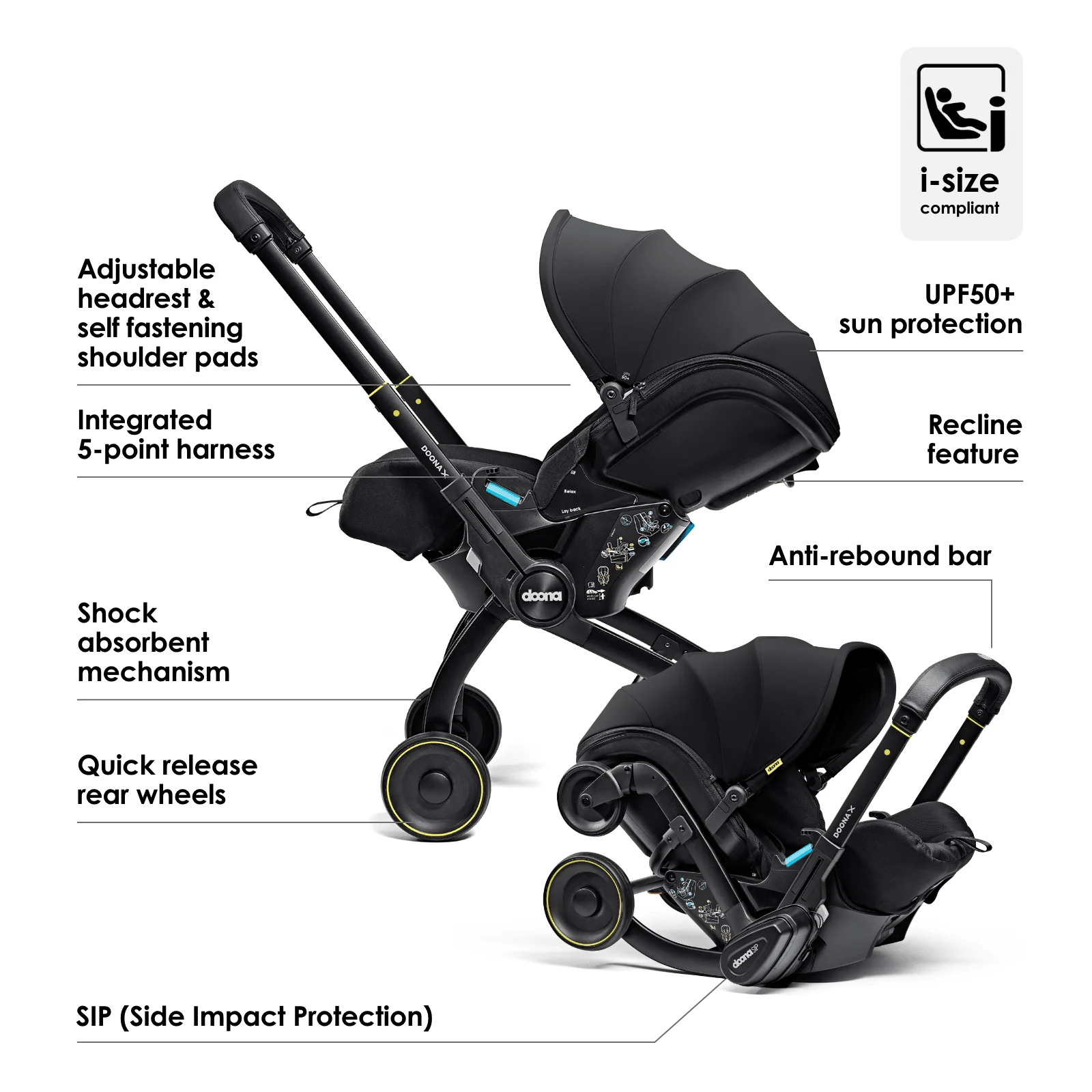 Doona X Car Seat & Stroller Nitro Black - Image 4